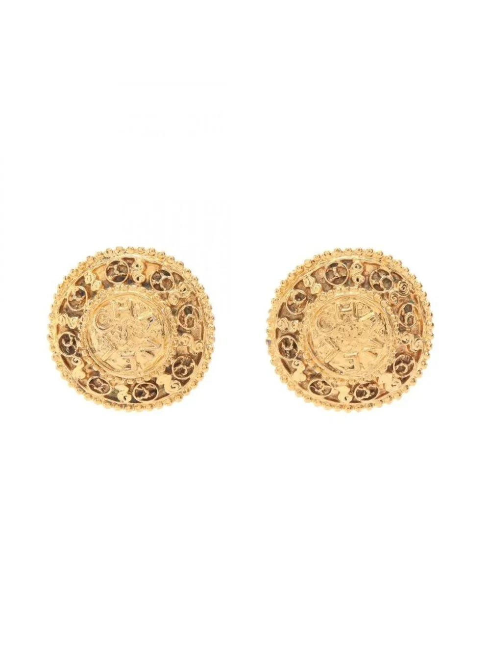 Chanel Earrings CC Logo Round
